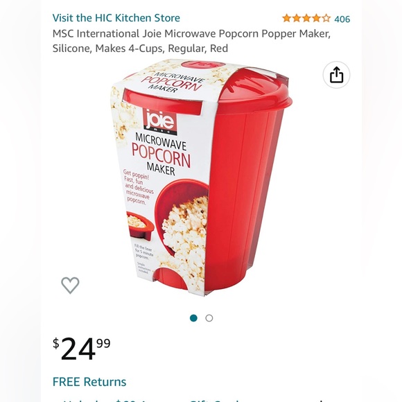 Joie microwave popcorn maker red container store - Picture 3 of 7